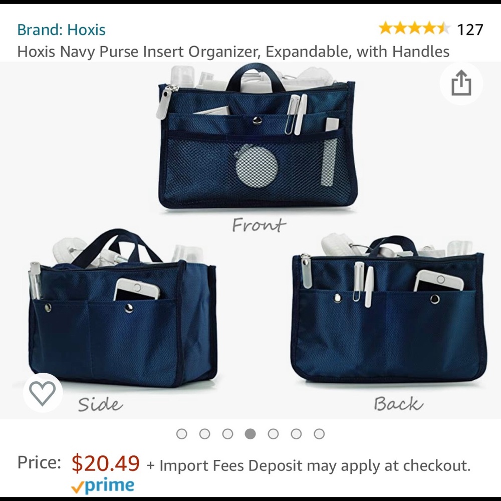 Brand New Navy Blue Organizer Purse